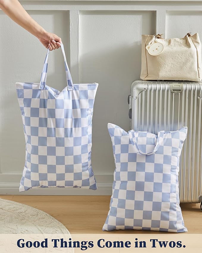 Checkered 2 Pcs Large Travel Laundry Bags - Image 3