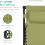 Best Choice Products Folding Zero Gravity Outdoor Recliner Patio Lounge Chair w/Adjustable Canopy Shade, Headrest, Side Accessory Tray, Textilene Mesh - Dusty Green - Image 5