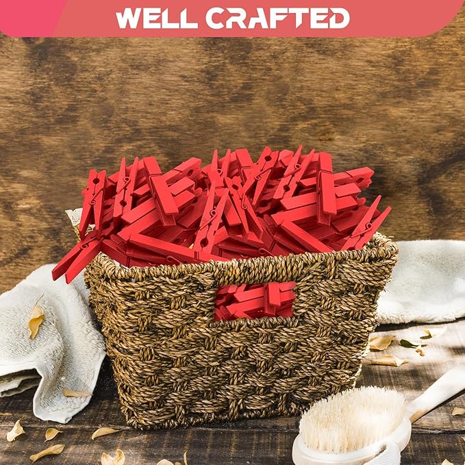 100 Pcs Colored Clothes Pins Wooden, Clothing Pins - Image 4