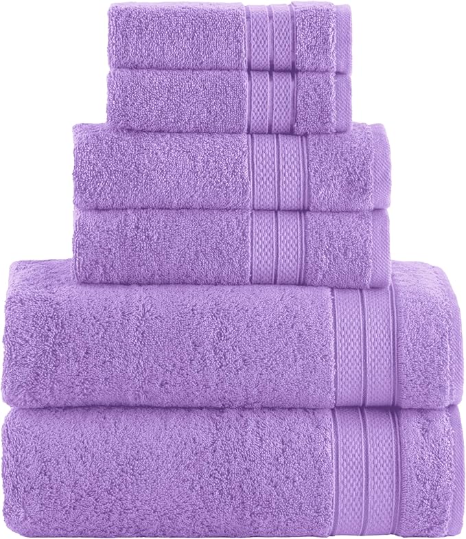 Elegant Comfort Luxury 6-Piece Towel Set, Premium Soft 100% Turkish Cotton by ELEGANTCOMFORT