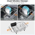Apartment RV Small Dish Drainer Drying Rack Over The Sink In Stainless Steel - Image 2