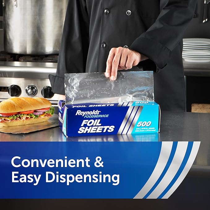 Reynolds Foodservice Pre-Cut Aluminum Foil Sheets, Cafeterias, and Restaurants - Image 2