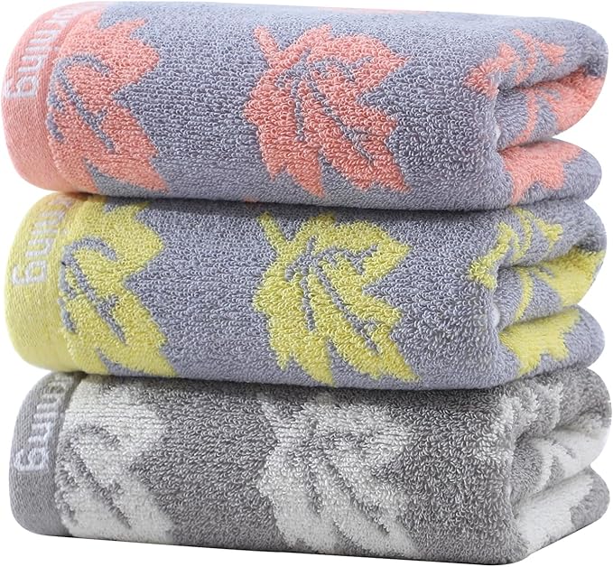 3 Pack Decorative Maple Leaf Hand Towels by Zuorery