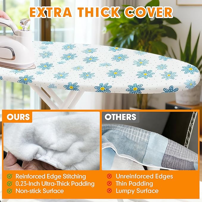 Ironing Board Cover and Pad, 21x54 Extra Large Thick Iron Padding, Scorch & - Image 3