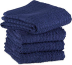 DII Basic Terry Collection Waffle Dishtowel Set, Solid Blue, 4 Piece - Image 3