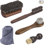 5 PCS Leather Brush Car Detailing, Horsehair Brush Shine Kit, Car Interior by ecocstm