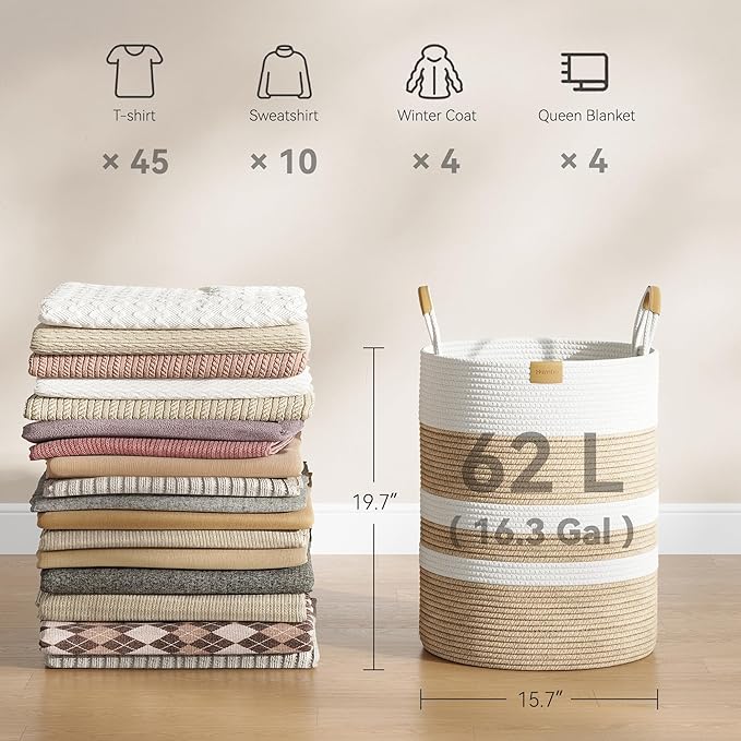 62L Striped Laundry Hamper - Image 4