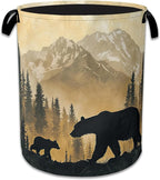 Bear Laundry Basket, Oxford Cloth Golden Mountain Forest Laundry Hamper by Unknown