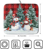 Christmas Snowman Dish Drying Mat - Image 2