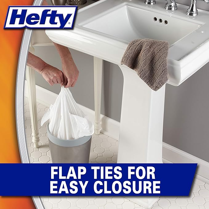 Hefty Small Garbage Bags, Flap Tie, Lavender & Sweet Vanilla Scent, 4 Gallon - Image 4