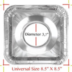 Disposable Gas Burner Liners 50 Pack, Aluminum Foil Square Stove Covers - Image 4