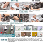 TAILI Sponge Holder with Strong Suction Cup, 4-in-1 Rustproof Sink Organizer - Image 7