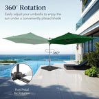 Best Choice Products 10ft Offset Cantilever Hanging Market Patio Umbrella, Smooth 360° Rotation, 8 Sturdy Ribs, Easy Adjustment - Green - Image 3