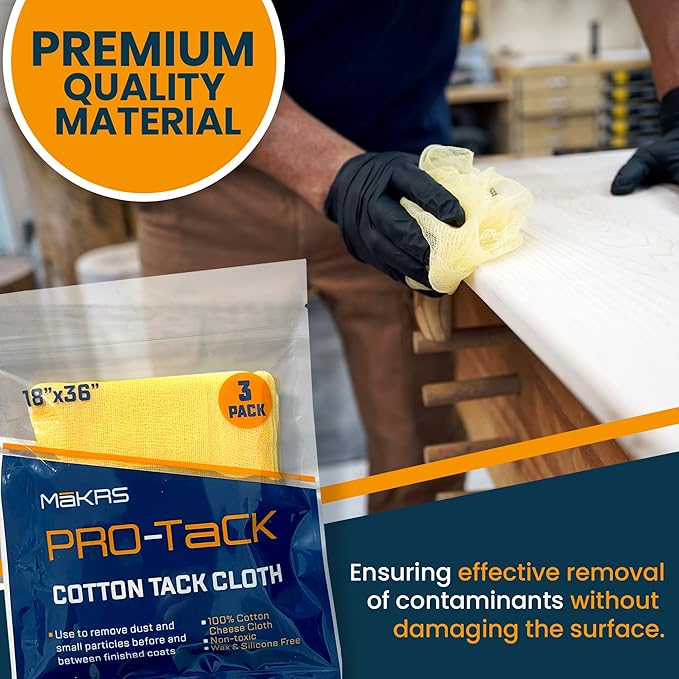 MāKRS 18" x 36" Pro-Tack Tack Cloth, Remove and Trap Dust Particles, 100% Cotton - Image 2