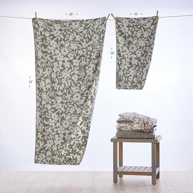 SKL Home Bedford Floral 100% Cotton Premium Bath Towel, 600 GSM, Soft & - Image 2