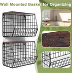 2 Tier Fruit Bowl Fruit Basket for Kitchen Counter Stackable Wall Mounted - Image 7