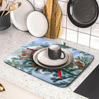 Winter Red Cardinal Bird Dish Drying Mat - Image 5