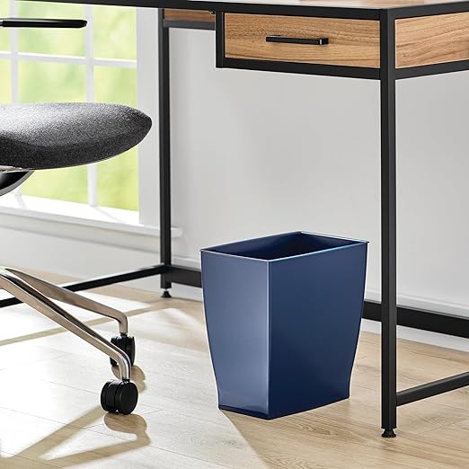iDesign Small Plastic Bathroom Trash Can, Slim Rectangle Garbage Bin - Image 5