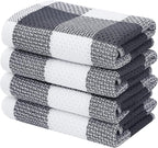 Homaxy 100% Cotton Waffle Weave Check Plaid Kitchen Towels, 13 x 28 Inches by Homaxy