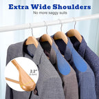 HOUSE DAY Wood Suit Hangers for Men, Smooth Wide Shoulder Wooden Hanger - Image 3