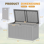 Flamaker Resin Deck Box 250 Gallon, Waterproof Imitation-Wood Lockable Storage Box with Separator Plate Outdoor Indoor, Garden, Patio Furniture for Tools&Pool Accessories (Gray) - Image 6