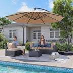 Aoxun 11 FT Cantilever Umbrella with Base Included, Patio Large Aluminum Offset Umbrella Windproof with 360°Rotation, Heavy Duty Frame for Outdoor, Pool, Deck and Garden - Image 7