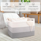 OIAHOMY Extra Large Blanket Basket, 95L Cotton Rope Woven Laundry Basket - Image 5