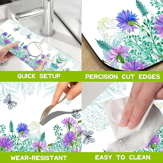 Kitchen Sink Splash Guard Faucet Mat Super Absorbent Fast Drying Mat Guard - Image 5