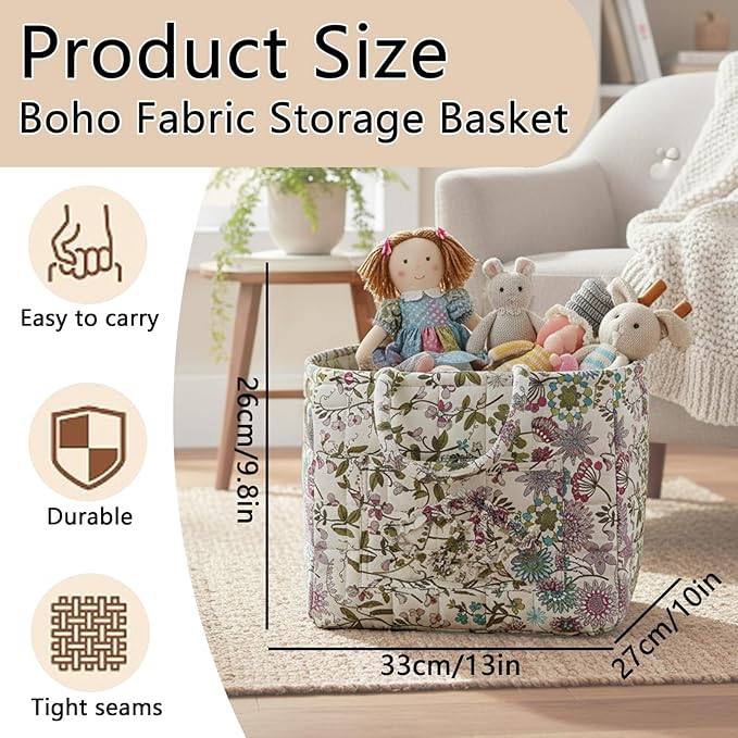 Quilted Fabric Storage Baskets - Image 3
