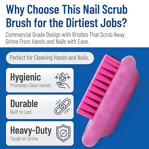 SPARTA Nail Scrub Brush Commercial-Grade, Heavy-Duty Hand and Fingernail Brush - Image 3
