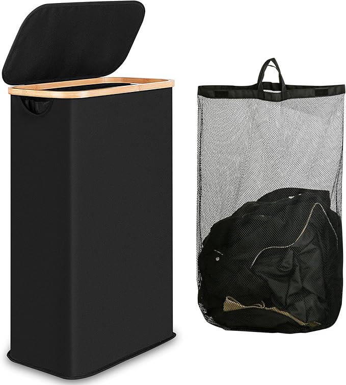 60L Slim Laundry Hamper, Narrow Laundry Basket by iEGrow