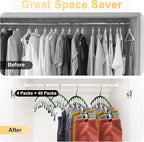 Legging Organizer for Closet, Metal Yoga Pants Hangers 4 Pack w/10 Clips Holds - Image 3