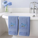 2 Pcs Hydrangea Hand Towels Blue Hydrangea Floral Bathroom Decor 14x29 Inch - Image 6