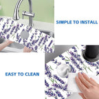 Watercolor Lavender Bunches Kitchen Sink Splash Guard Mat Absorbent Fast Drying - Image 5