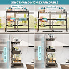 ADBIU Over The Sink Dish Drying Rack Snap-On Design 2 Tier Large Dish Rack) - Image 2