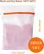4 Pack Mesh Laundry Bags for Delicates 12inx16in, Dryer Safe, Breathable Fine - Image 2