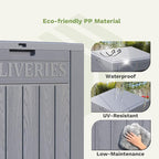 Patiowell 48-Gallon Resin Package Delivery Box for Outside, Waterproof Storage Deck Box with Lockable Secure (Grey) - Image 6