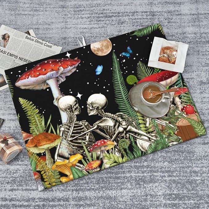 Red Mushroom Skull Dish Drying Mat 18x24 - Image 8