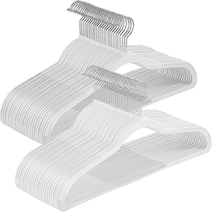 SONGMICS Clothes Hangers, Space-Saving, Cloud White UCRP050W05 by SONGMICSbySONGMICSHOME