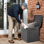 Devoko 31 Gallon Waterproof Outdoor Storage Box Resin Deck Box Lockable and UV Resistant for Patio Furniture,Garden Tools (Grey) - Image 2