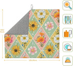 Daisy Flowers Dish Drying Mat 16x18 Inch, Microfiber Absorbent Fast Dry Mat - Image 2