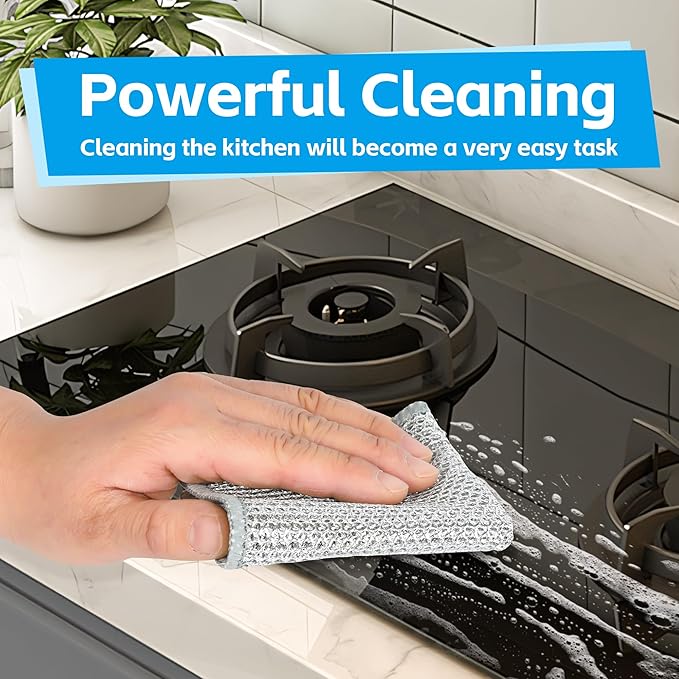 6Pack Multipurpose Wire Dishwashing Rags, Upgrade Non Scratch Wire Dishcloth - Image 7