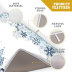 Giwawa Winter Blue Snowflake Dish Drying Mat Christmas Tree Kitchen Counter - Image 4