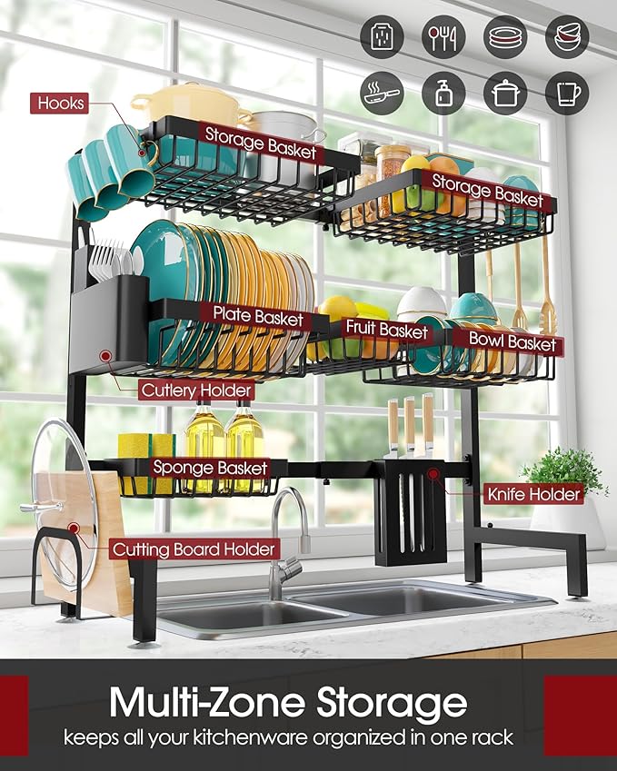 Over The Sink Dish Drying Rack - Image 2