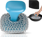 Cast Iron Scrubber | Dish Scrub Brush | 316 Cast Iron Cleaner Chainmail Scrubber by Purgreat