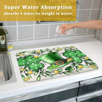 St Patrick's Day Shamrock Dish Drying Mat 18x24 inch Eucalyptus Leaves Dishes - Image 7