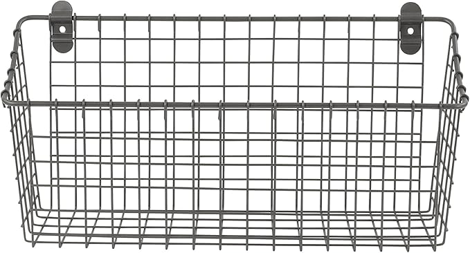 Spectrum Extra Large Wire Wall Mount Storage Basket Industrial Gray, Vintage - Image 5