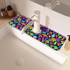 Bright Neon Mushroom Kitchen Sink Splash Guard Absorbent Fast Drying Mat Faucet - Image 2