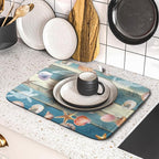 Giwawa Coastal Starfish Dish Drying Mat Summer Sea Turtle Drainer Rack Mat - Image 5