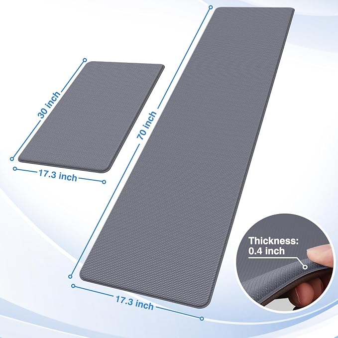 StepRite Kitchen Mats, Kitchen Rugs Sets of 2, Cushioned Anti Fatigue Kitchen - Image 3